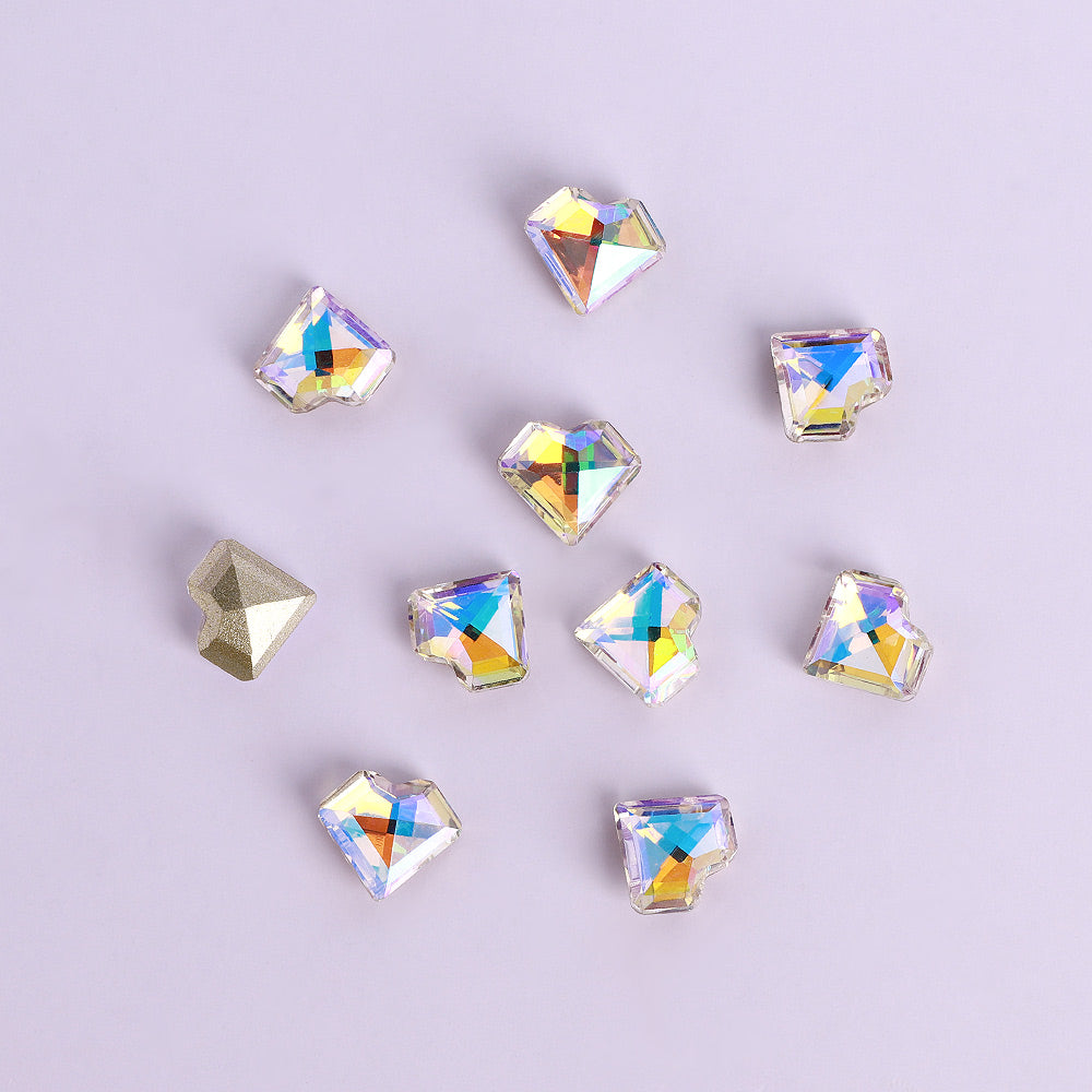 Paradise Shine Concave Heart Shape Pointed Back Fancy Rhinestones WholesaleRhinestone