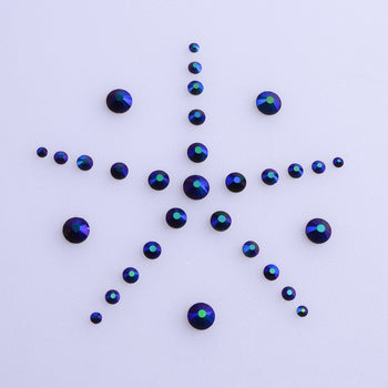 Mixed Sizes Black AB FlatBack Rhinestones For Nail Art Silver Back WholesaleRhinestone
