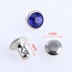 100 Sets Sapphire Glass Rhinestone Rivets for Leather Craft DIY Making WholesaleRhinestone