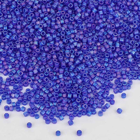 Miyuki Delica Seed Beads 11/0 Matte Transparent Cobalt AB DB-864 WholesaleRhinestone