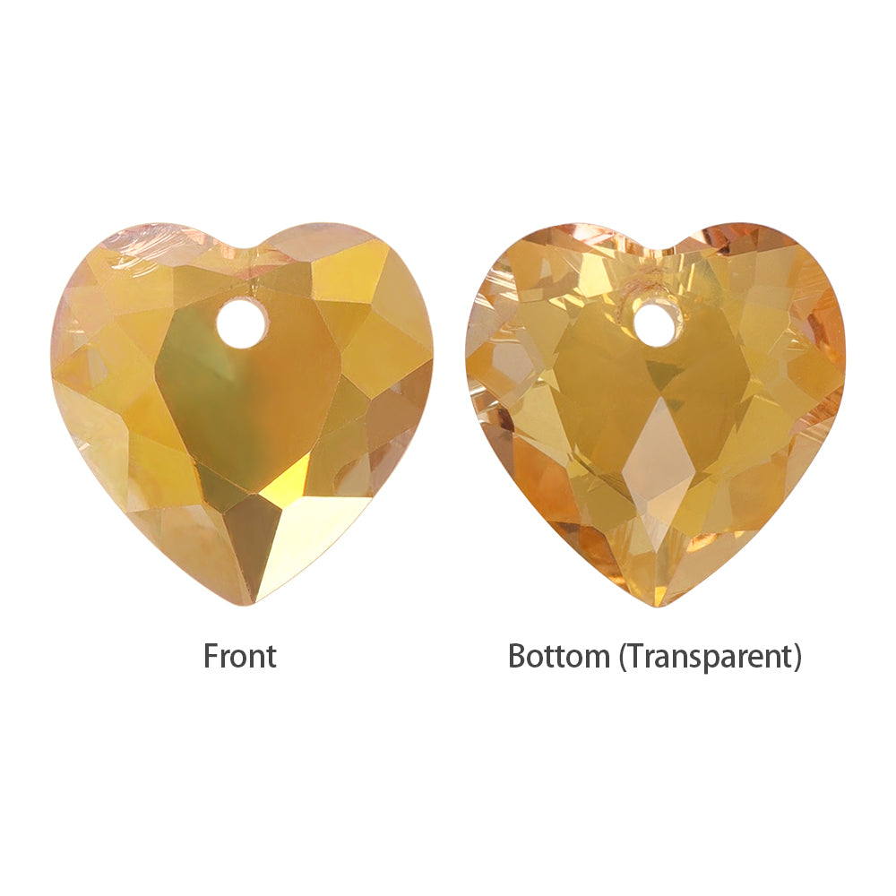 Metallic Sunshine Heart Cut High Quality Glass Rhinestone Pendant WholesaleRhinestone