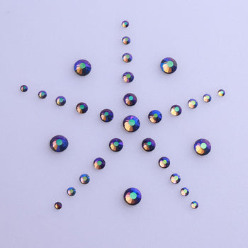 Mixed Sizes Black Diamond AB FlatBack Rhinestones For Nail Art Silver Back WholesaleRhinestone
