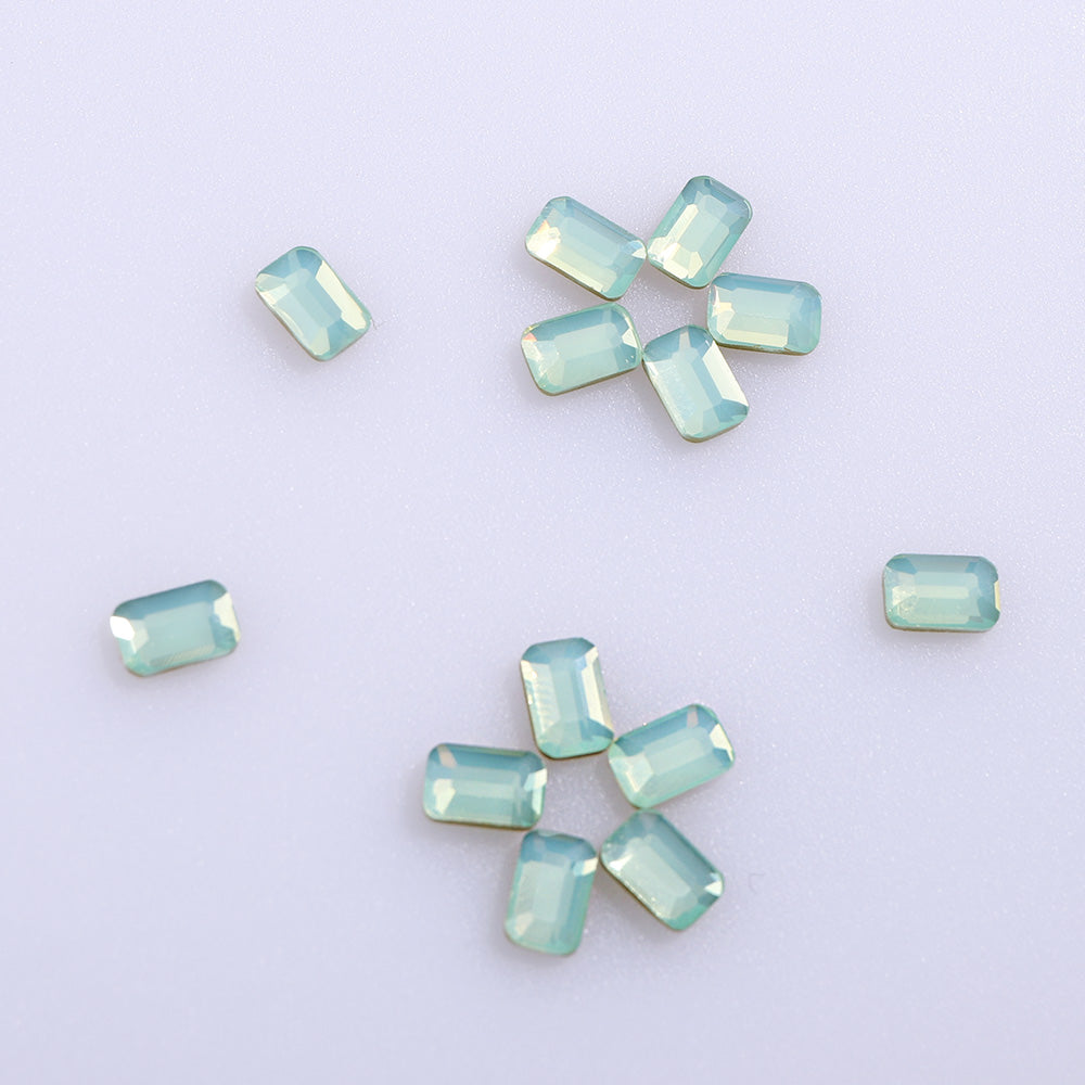Ottekant form grøn opal flad ryg fancy rhinestones Sekundært billede