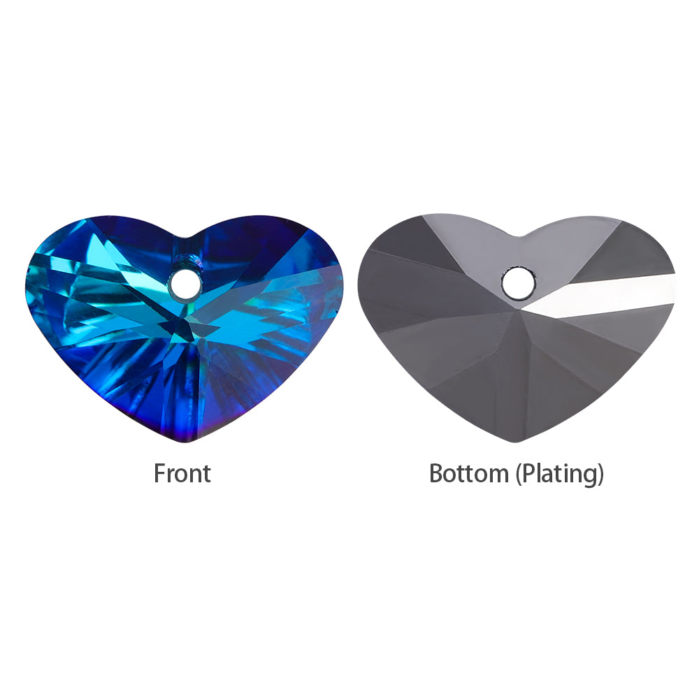Bermuda Blue Truly In Love Heart High Quality Glass Rhinestone Pendant WholesaleRhinestone