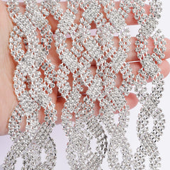 Sew-on Crystal Glass Raindrop Rhinestone Trim Chain Applique RA907 WholesaleRhinestone