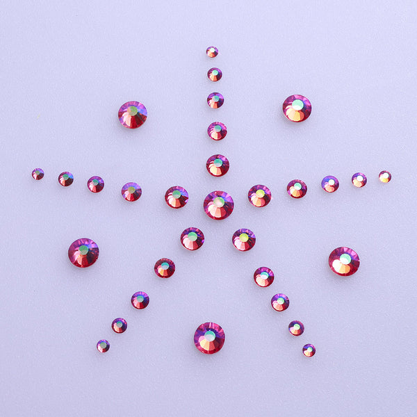 Mixed Sizes Rose AB Glass FlatBack Rhinestones For Nail Art Silver Back WholesaleRhinestone