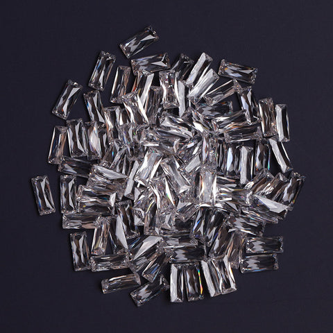 Rectangle Shape Pointed Back Crystal Cubic Zirconia Stones For Jewelry Restoration WholesaleRhinestone