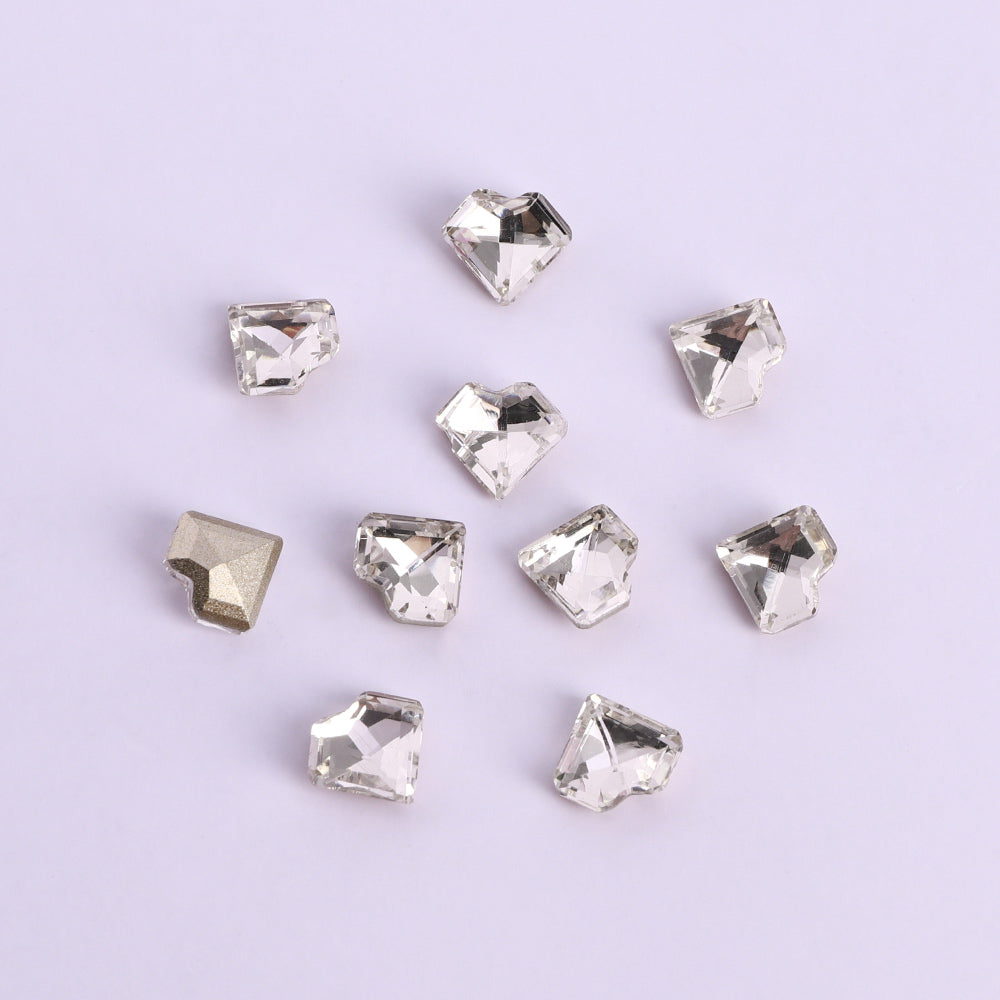 Crystal Concave Heart Shape Pointed Back Fancy Rhinestones WholesaleRhinestone