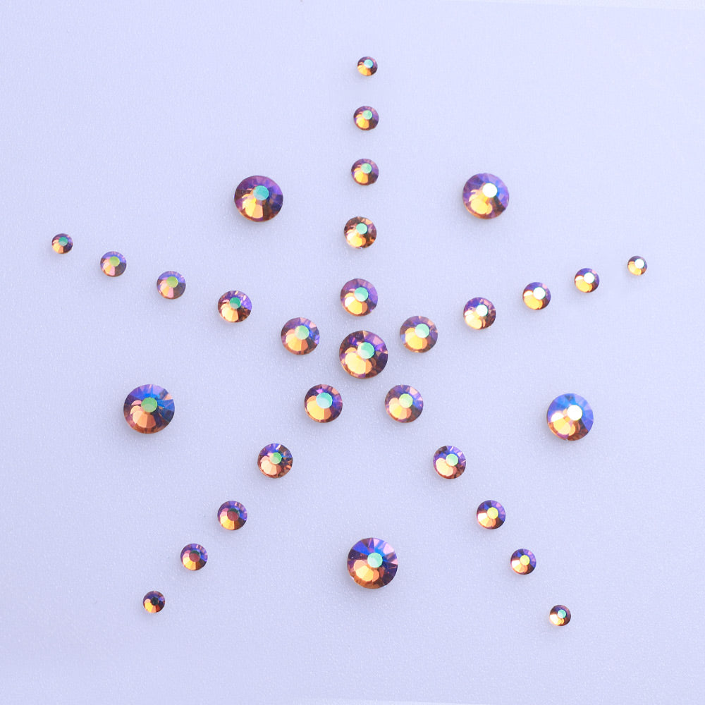 Blandede størrelser Lys Colorado Topaz Ab Flatback Rhinestones til neglekunstsølv tilbage Sekundært billede
