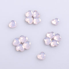 Heart Shape Pink Opal Glass Flat Back Fancy Rhinestones WholesaleRhinestone