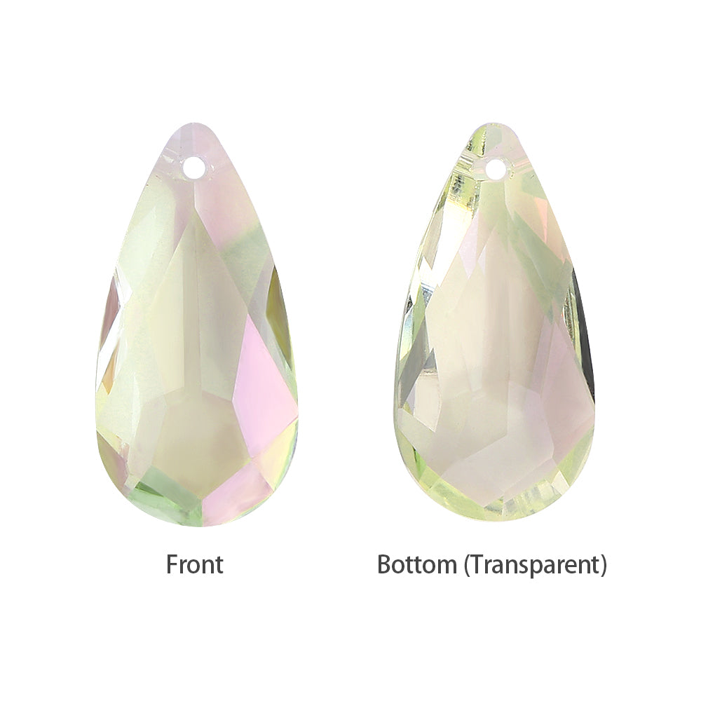Luminous Green Tear Drop High Quality Glass Rhinestone Pendant WholesaleRhinestone