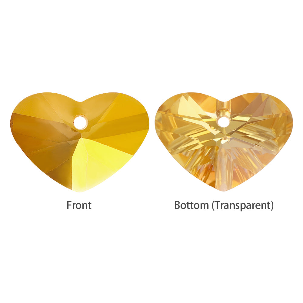 Metallic Sunshine Truly In Love Heart High Quality Glass Rhinestone Pendant WholesaleRhinestone