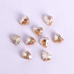 Millennium Series Heart Shape Golden Shadow Glass Pointed Back Fancy Rhinestones WholesaleRhinestone