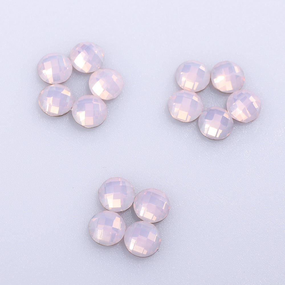 Round Shape Pink Opal Flat Back Fancy Rhinestones WholesaleRhinestone