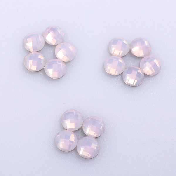 Round Shape Pink Opal Flat Back Fancy Rhinestones WholesaleRhinestone