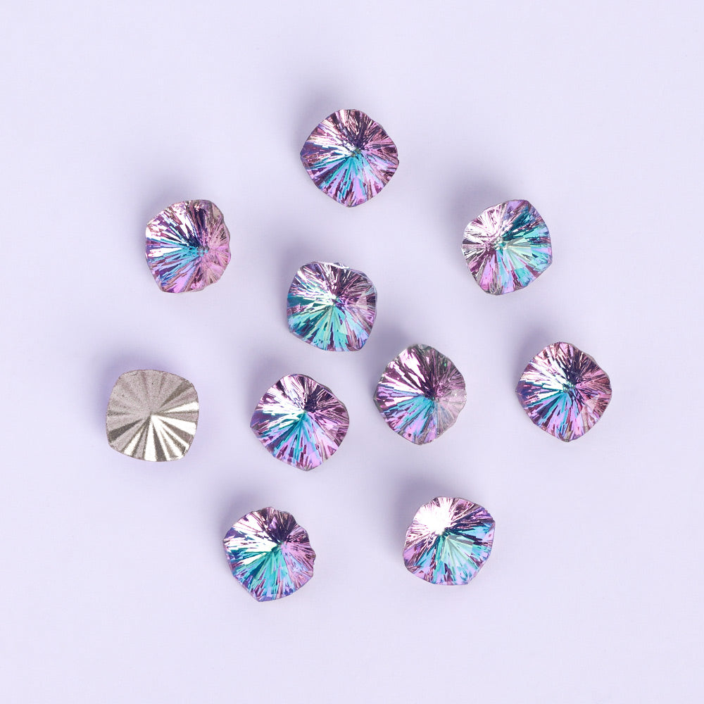 Millennium Series Round Square Shape Vitrail Light Glass Pointed Back Fancy Rhinestones Secondary image