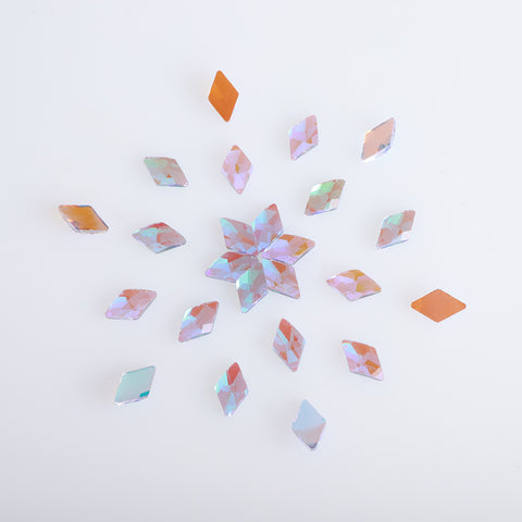 Rhombus Shape Charm Purple Flat Back Fancy Rhinestones WholesaleRhinestone