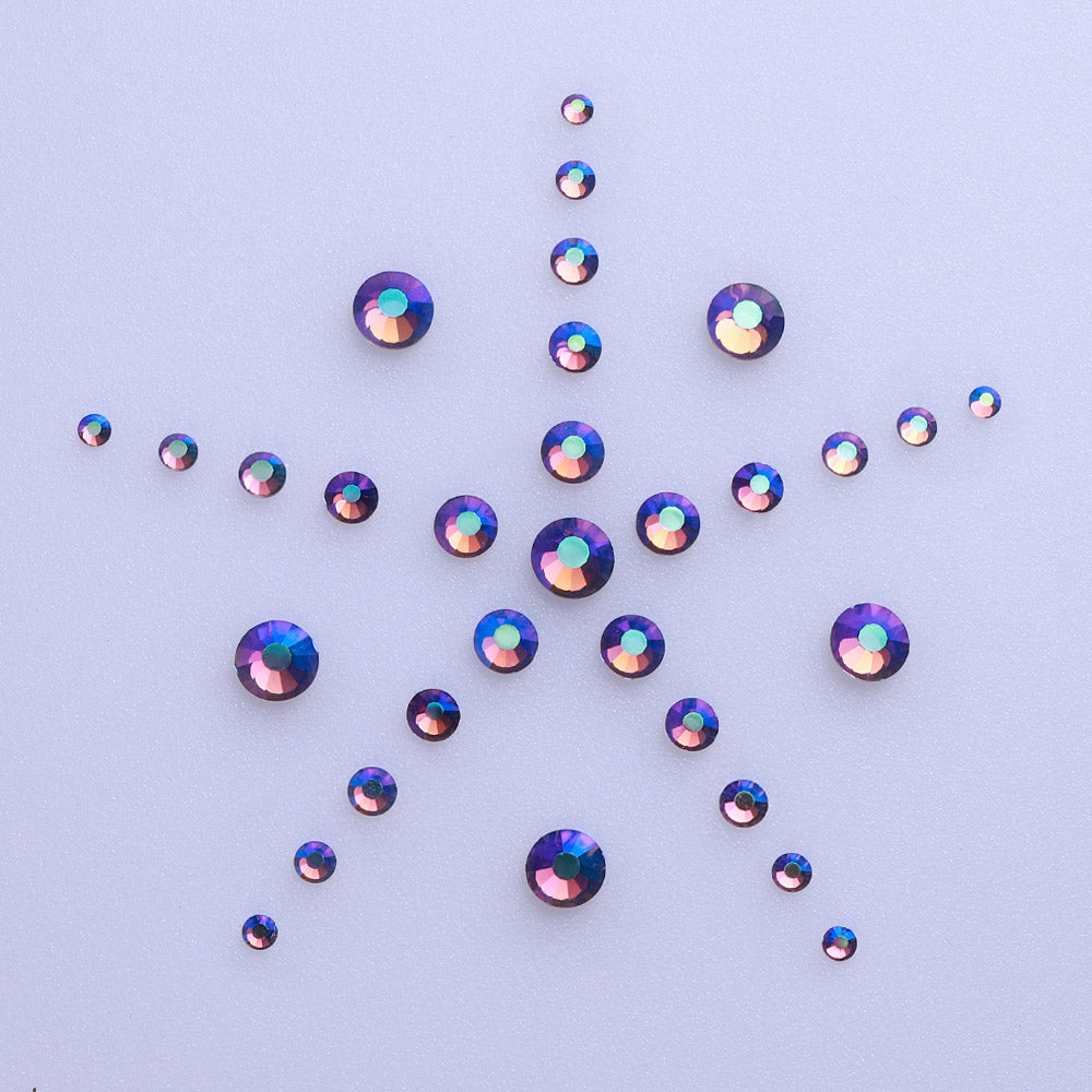 Tamaños mixtos Tanzanita Ab Flatback Rhinestones para Nail Art Silver Back Imagen secundaria del producto