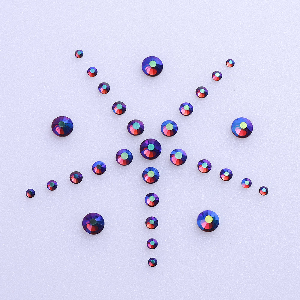 Mixed Sizes Amethyst AB FlatBack Rhinestones For Nail Art Silver Back Secondary image