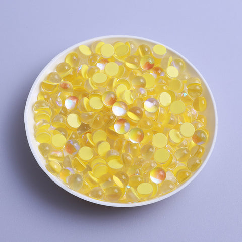 Mocha Yellow Mermaid Tears Glass Half Pearls Rhinestones For Nail Art WholesaleRhinestone