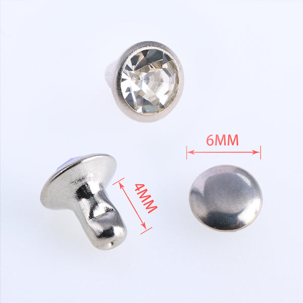 100 Sets Crystal Glass Rhinestone Rivets for Leather Craft DIY Making WholesaleRhinestone
