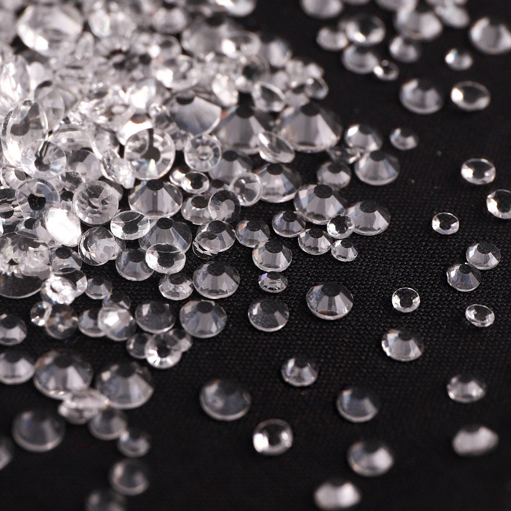 Mixed Sizes Crystal Unfoiled Glass FlatBack Rhinestones For Nail Art Secondary image