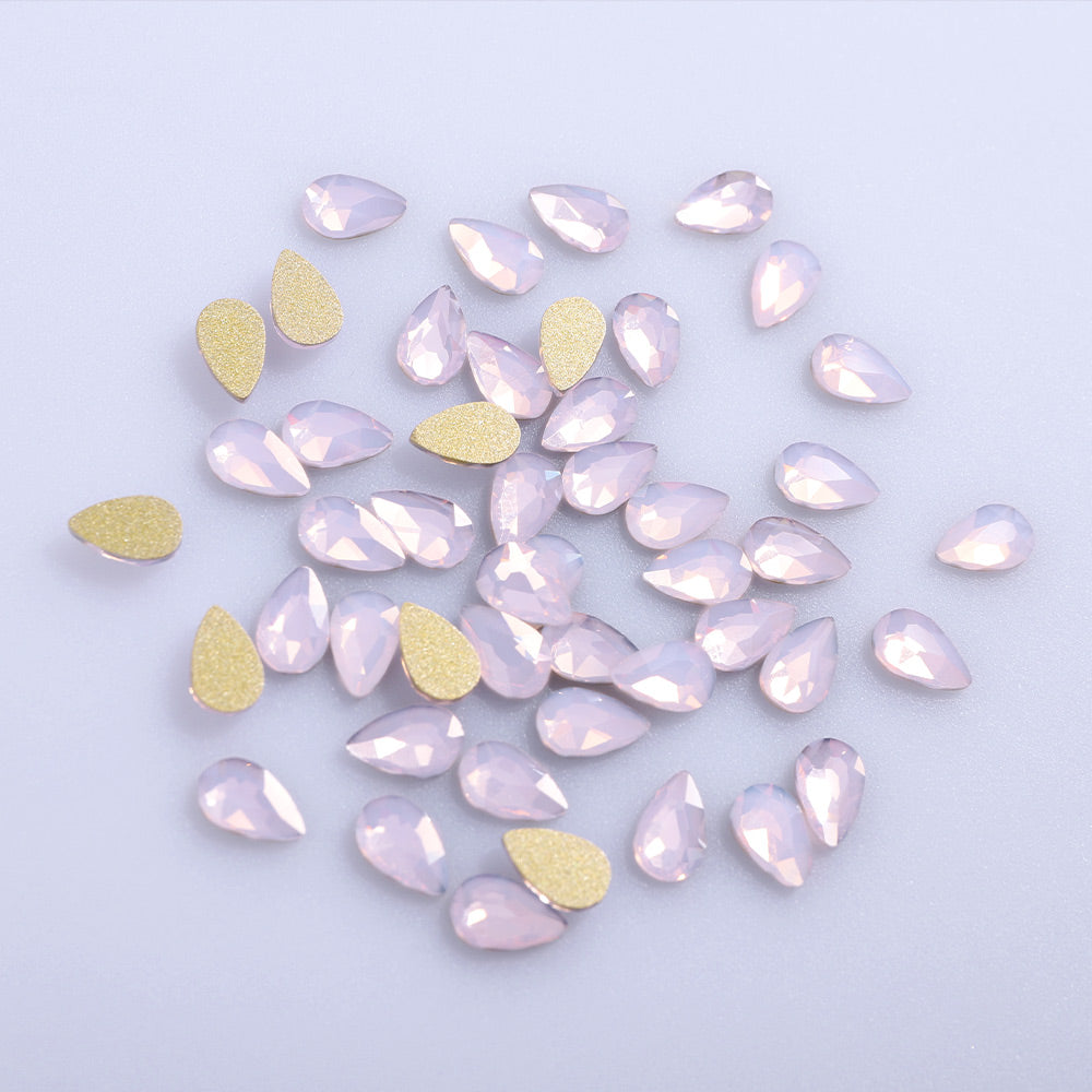 Raindrop Shape Pink Opal Flat Back Fancy Rhinestones WholesaleRhinestone