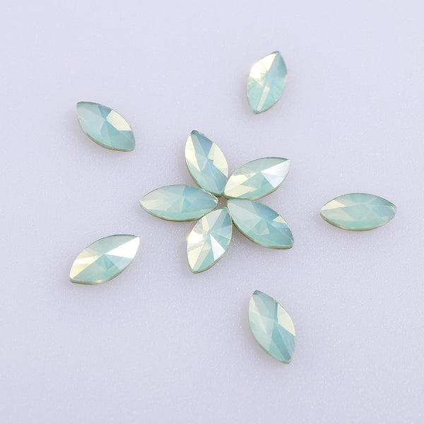 Navette Shape Green Opal Flat Back Fancy Rhinestones WholesaleRhinestone