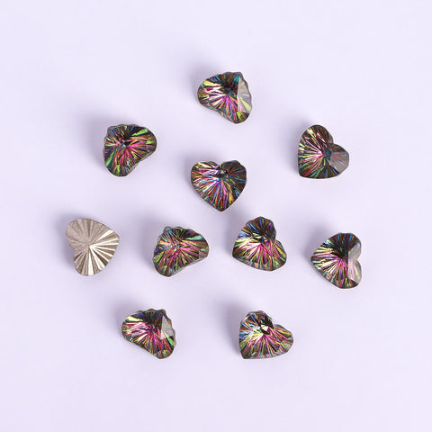 Millennium Series Heart Shape Rainbow Glass Pointed Back Fancy Rhinestones WholesaleRhinestone
