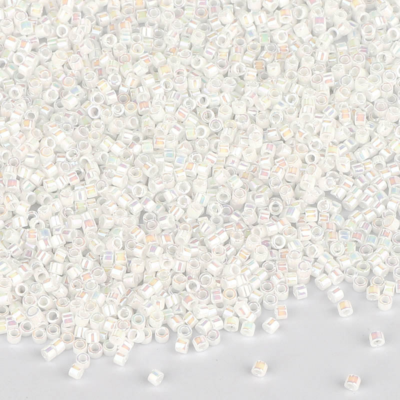 Miyuki Delica Seed Beads 11/0 Opaque White Pearl AB DB-202 WholesaleRhinestone