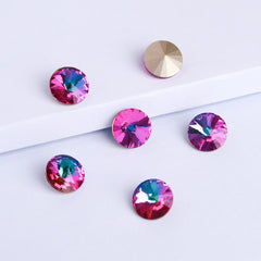 Heliotrope Rivoli Shape High Quality Glass Pointed Back Fancy Rhinestones WholesaleRhinestone