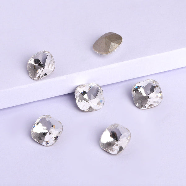 Crystal Dome Cushion Square Shape High Quality Glass Pointed Back Fancy Rhinestones WholesaleRhinestone