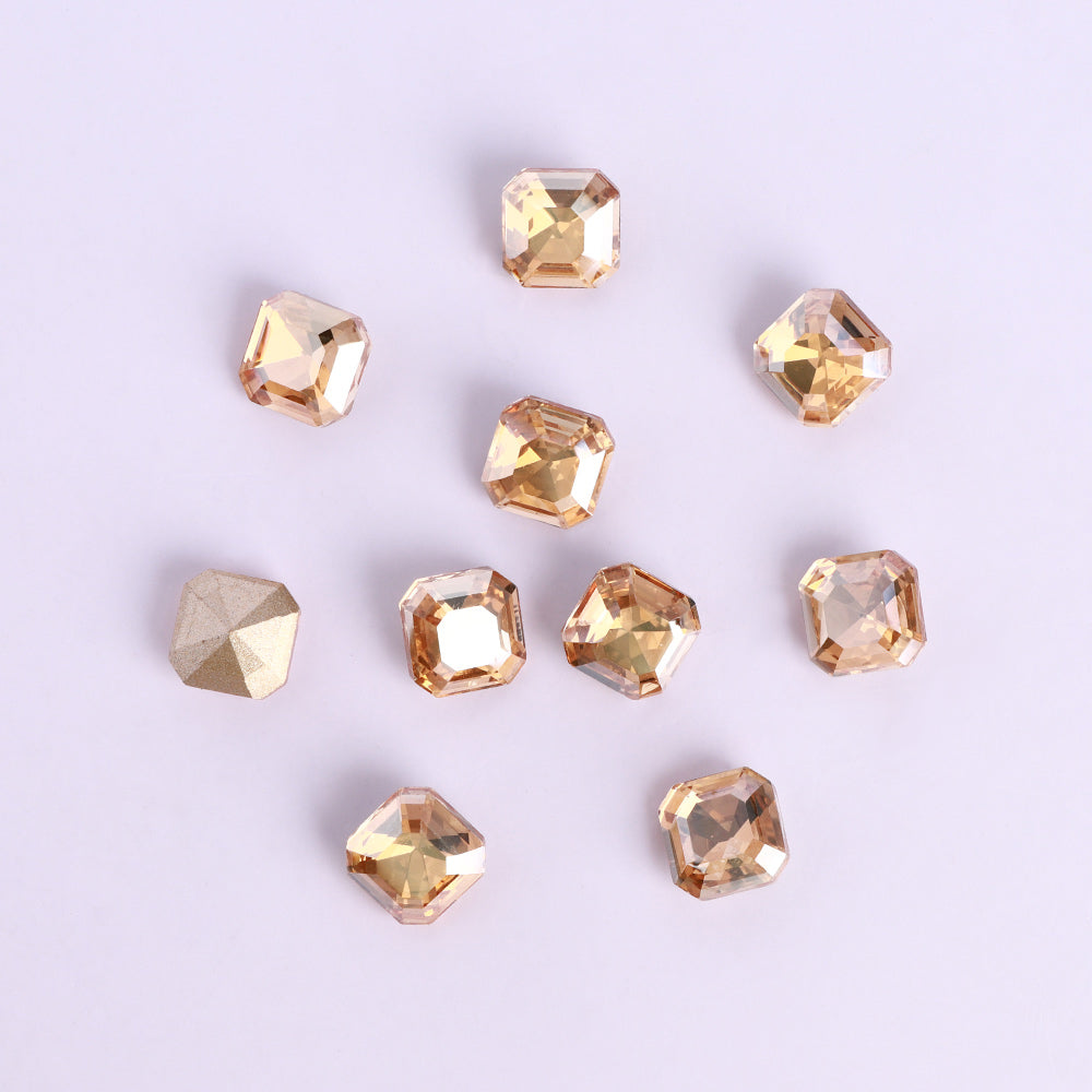 Golden Shadow Square Octagon Shape Pointed Back Fancy Rhinestones WholesaleRhinestone