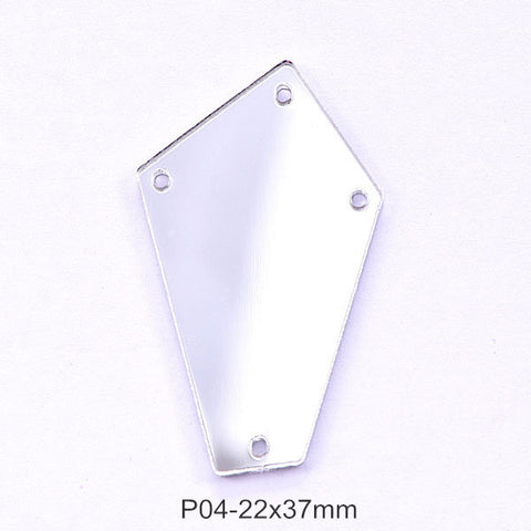 Silver White Arrow Acrylic Sew-on Mirror For Dance Costume WholesaleRhinestone