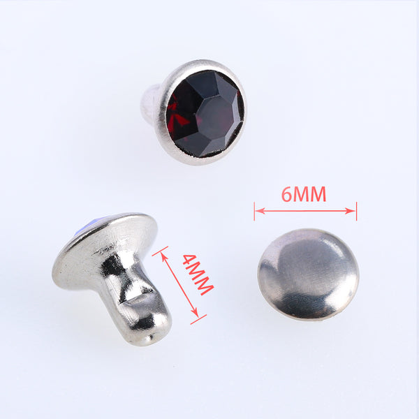 100 Sets Amethyst Glass Rhinestone Rivets for Leather Craft DIY Making WholesaleRhinestone