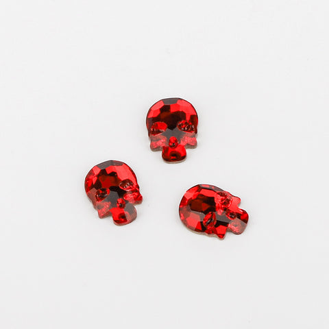 Skull Shape Red Flat Back Fancy Rhinestones WholesaleRhinestone