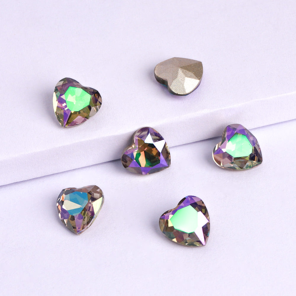 Ghost Light Heart Shape High Quality Glass Pointed Back Fancy Rhinestones WholesaleRhinestone