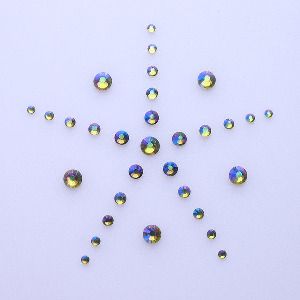 Mixed Sizes Olive Green AB FlatBack Rhinestones For Nail Art Silver Back WholesaleRhinestone