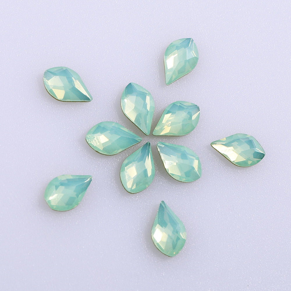 Maple leaves Shape Green Opal Flat Back Fancy Rhinestones WholesaleRhinestone
