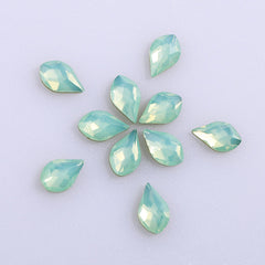 Maple leaves Shape Green Opal Flat Back Fancy Rhinestones WholesaleRhinestone