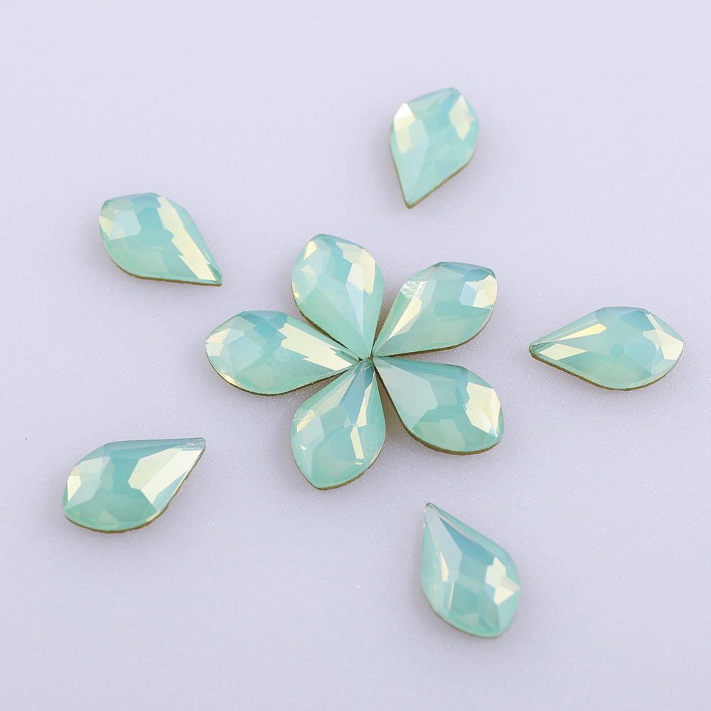 Maple leaves Shape Green Opal Flat Back Fancy Rhinestones WholesaleRhinestone