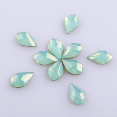 Maple leaves Shape Green Opal Flat Back Fancy Rhinestones WholesaleRhinestone
