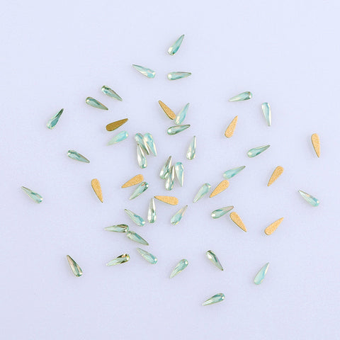 Raindrop Shape Green Opal Flat Back Fancy Rhinestones WholesaleRhinestone