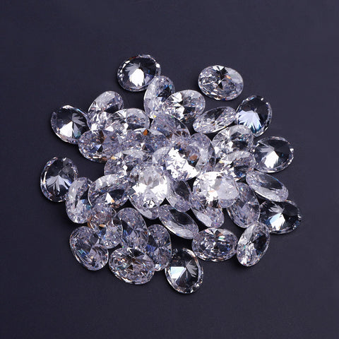 Oval Shape Pointed Back Crystal Cubic Zirconia Stones For Jewelry Restoration WholesaleRhinestone