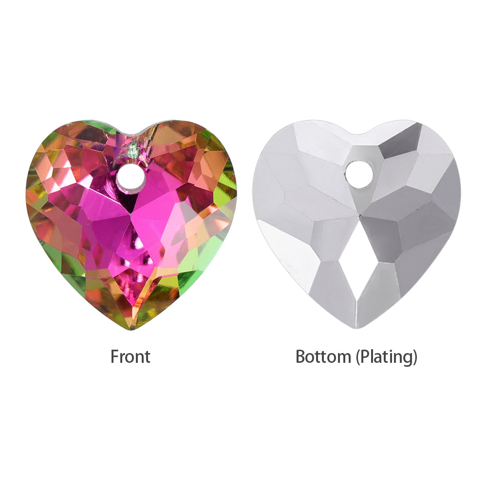 Vitrail Rose Heart Cut High Quality Glass Rhinestone Pendant WholesaleRhinestone