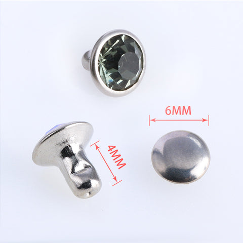 100 Sets Black Diamond Glass Rhinestone Rivets for Leather Craft DIY Making WholesaleRhinestone