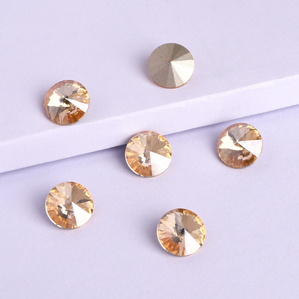 Golden Shadow Rivoli Shape High Quality Glass Pointed Back Fancy Rhinestones WholesaleRhinestone