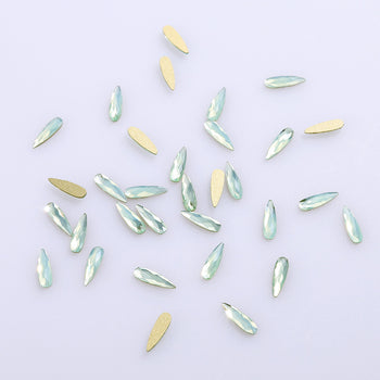 Raindrop Shape Green Opal Flat Back Fancy Rhinestones WholesaleRhinestone