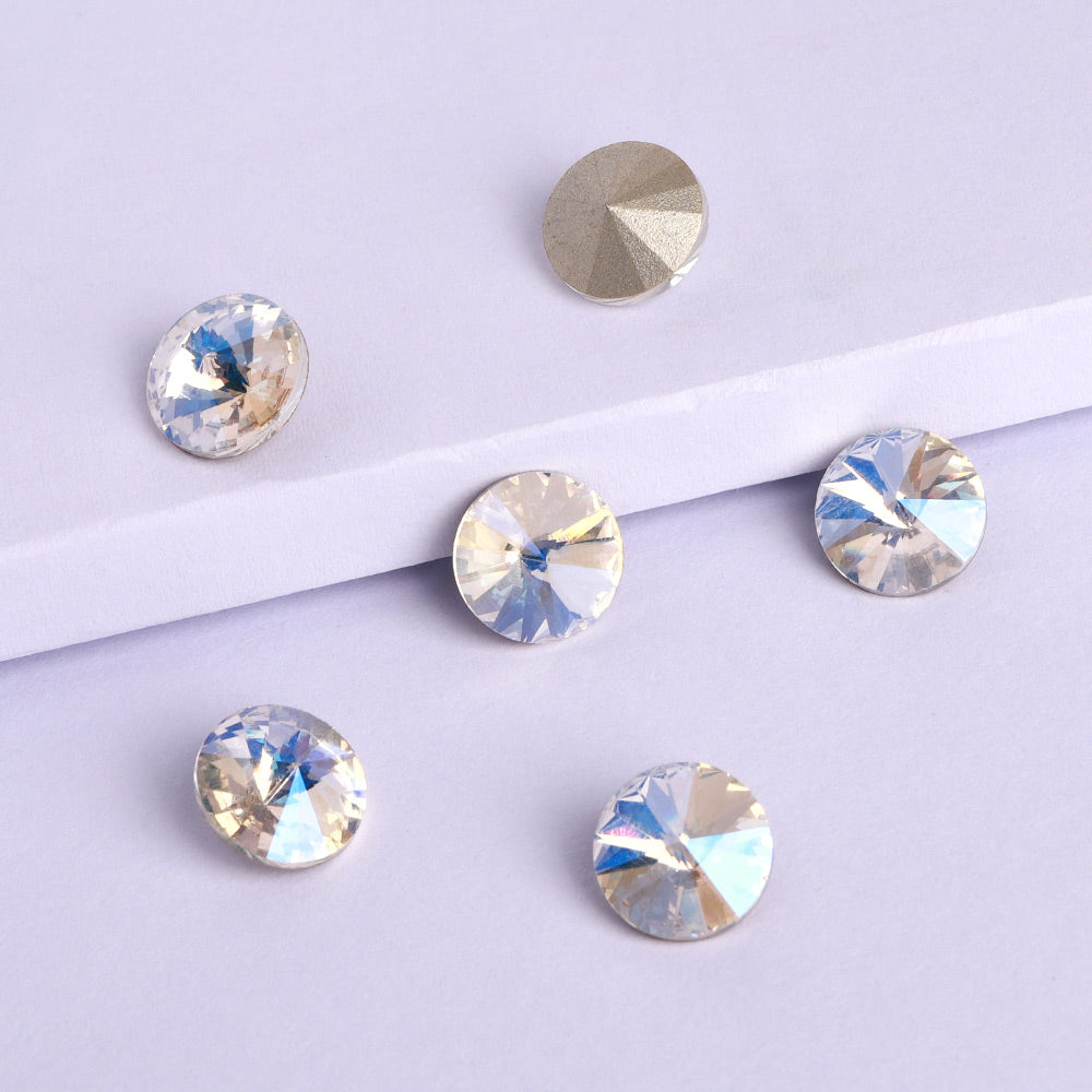 Moonlight Rivoli Shape High Quality Glass Pointed Back Fancy Rhinestones WholesaleRhinestone