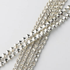 10 Yards Crystal Glass Rhinestones Banding 1 Row Round- Silver setting WholesaleRhinestone